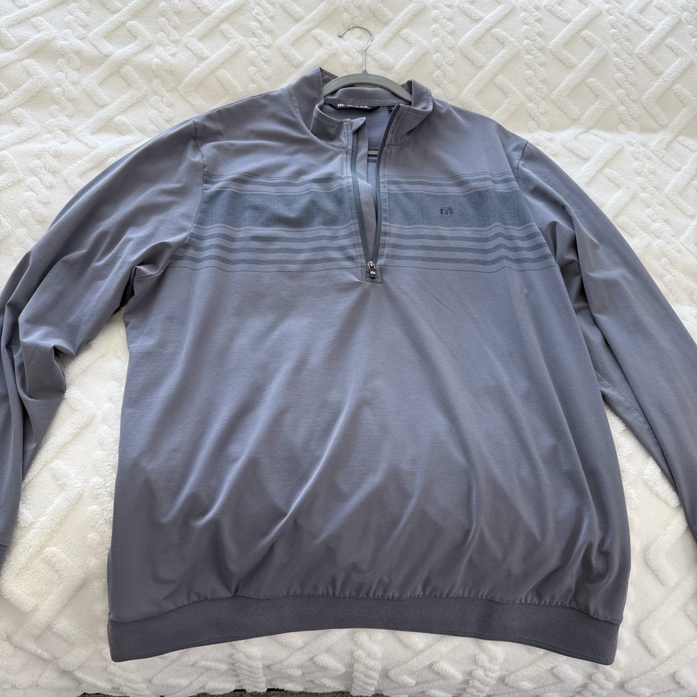 Travis Mathew Men's Gray Zip-Up Sweater